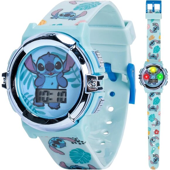 Other - Disney Stitch Kids LCD Watch – Flashing Light-Up Dial, Digital Time Display, Adj